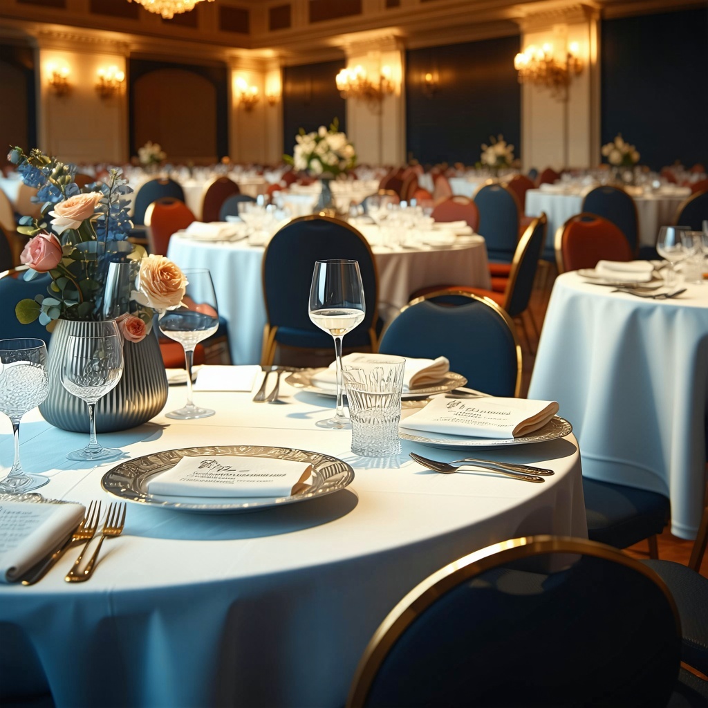 Business dinner in an upscale venue